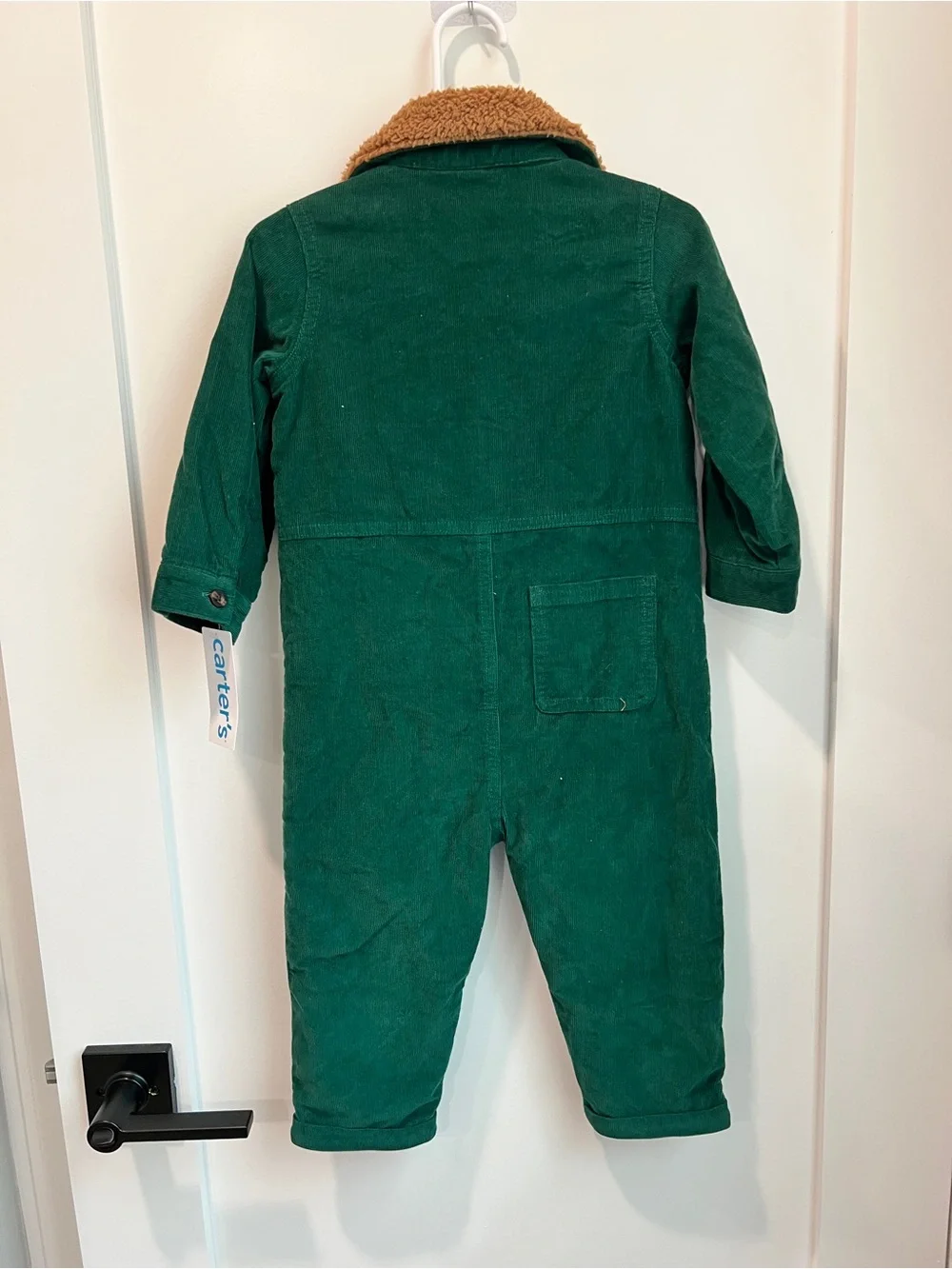 Carter’s Green Corduroy Sherpa-Lined One-Piece Romper Jumpsuit 18M